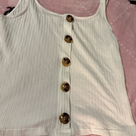 Shein Button Front Rib Knit Tank Top - Picture 2 of 4